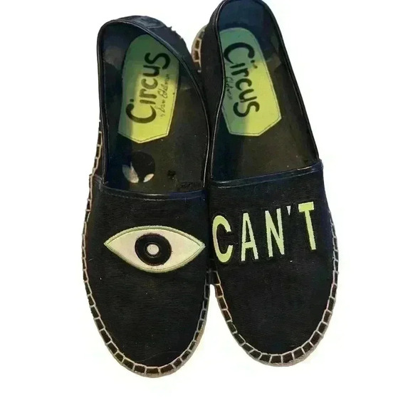 Womens Circus SAM EDELMAN LENI 2 EYE CAN'T Black Espadrilles Size 8 - Picture 6 of 7